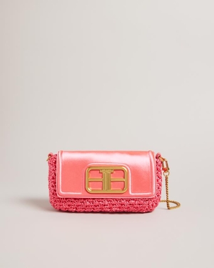 Sac Crossbody Ted Baker Satin Crochet Corail Femme | QAJ-94906464